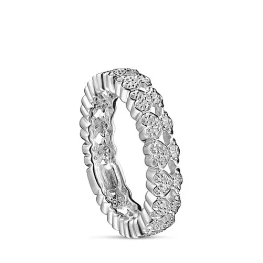 Alianza de oro blanco con diamantes motivo oso Puppies^TOUS Sale