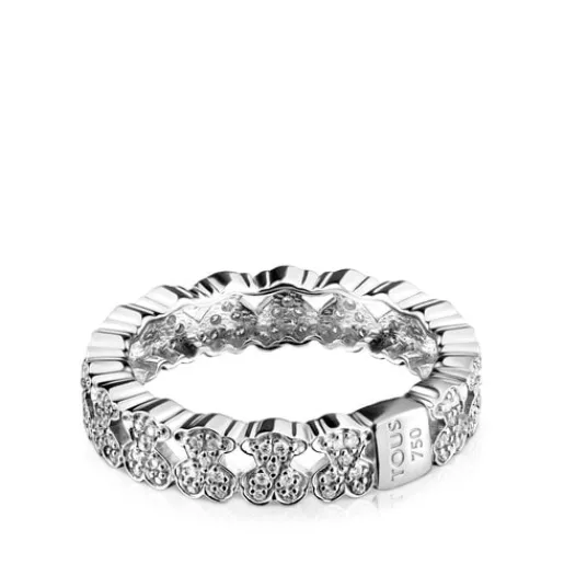 Alianza de oro blanco con diamantes motivo oso Puppies^TOUS Sale