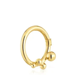 Anilla grande con baño de oro 18 kt sobre plata y detalles Hold^TOUS Clearance