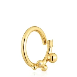 Anilla grande con baño de oro 18 kt sobre plata y detalles Hold^TOUS Clearance