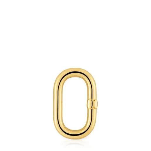 Anilla mediana con baño de oro 18 kt sobre plata Hold Oval^TOUS New