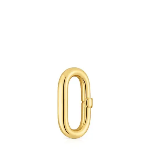 Anilla mediana con baño de oro 18 kt sobre plata Hold Oval^TOUS New
