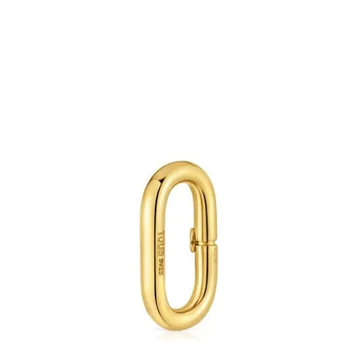 Anilla mediana con baño de oro 18 kt sobre plata Hold Oval^TOUS New