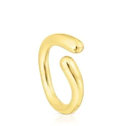 Anillo abierto con baño de oro 18 kt sobre plata New Hav^TOUS Sale