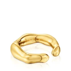 Anillo abierto con baño de oro 18 kt sobre plata Tabit^TOUS Outlet