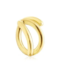 Anillo abierto con baño de oro 18 kt sobre plata Bent^TOUS