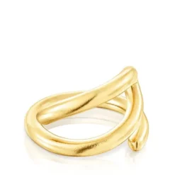 Anillo abierto con baño de oro 18 kt sobre plata Bent^TOUS