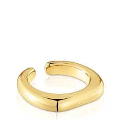 Anillo abierto con baño de oro 18 kt sobre plata Line^TOUS New