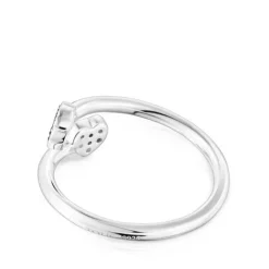 Anillo abierto de plata con motivos de zafiros y amatistas New Motif^TOUS
