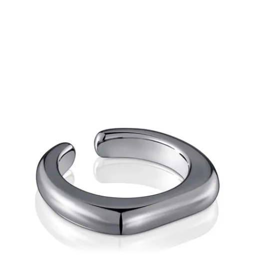 Anillo abierto de plata dark silver Line^TOUS Best