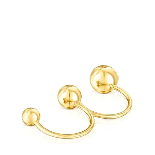 Anillo abierto doble con baño de oro 18 kt sobre plata Plump^TOUS Discount