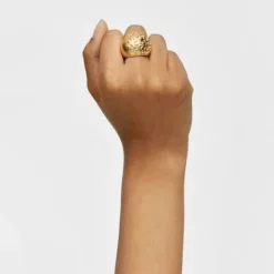 Anillo abombado con baño de oro 18 kt sobre plata Dybe^TOUS Outlet