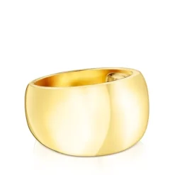 Anillo abombado con baño de oro 18 kt sobre plata Basics^TOUS Online