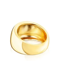 Anillo abombado con baño de oro 18 kt sobre plata Basics^TOUS Clearance