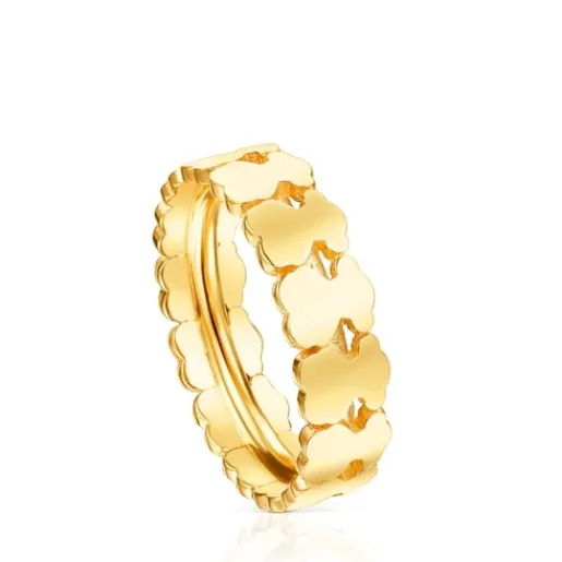 Anillo aro con baño de oro 18 kt sobre plata Straight^TOUS Best