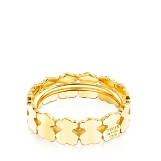 Anillo aro con baño de oro 18 kt sobre plata Straight^TOUS Best