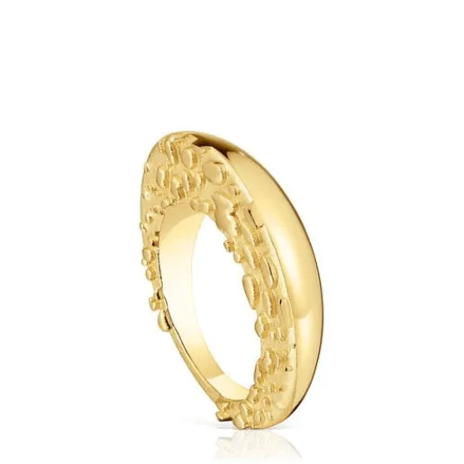 Anillo con baño de oro 18 kt sobre plata Dybe^TOUS Outlet