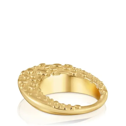 Anillo con baño de oro 18 kt sobre plata Dybe^TOUS Outlet