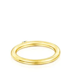 Anillo con baño de oro 18 kt sobre plata y zafiro azul Ring Mix^TOUS Discount