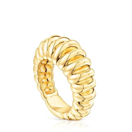 Anillo con baño de oro 18 kt sobre plata Virtual Garden^TOUS Clearance
