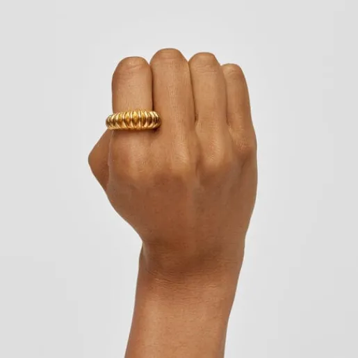 Anillo con baño de oro 18 kt sobre plata Virtual Garden^TOUS Clearance