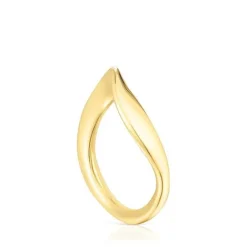 Anillo con baño de oro 18 kt sobre plata Gregal^TOUS Discount