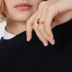 Anillo con baño de oro 18 kt sobre plata Gregal^TOUS Discount