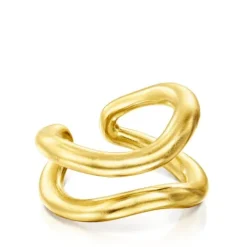 Anillo con baño de oro 18 kt sobre plata Hav^TOUS Clearance