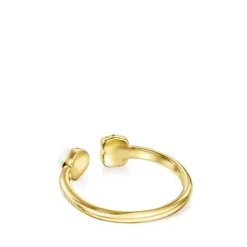 Anillo con baño de oro 18 kt sobre plata y ónix y perla Glory^TOUS Online