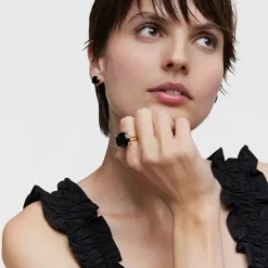 Anillo con baño de oro 18 kt sobre plata y ónix Cachito Mío^TOUS Best