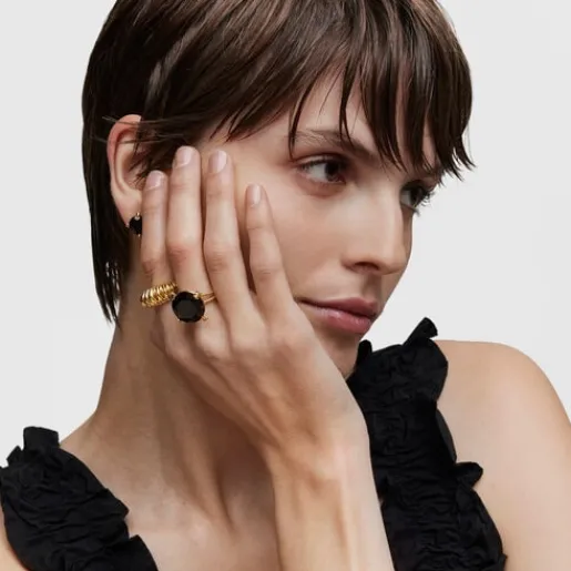 Anillo con baño de oro 18 kt sobre plata y ónix Cachito Mío^TOUS Best