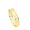 Anillo con baño de oro 18 kt sobre plata y siluetas de oso Bear Row^TOUS Sale