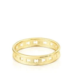 Anillo con baño de oro 18 kt sobre plata y siluetas de oso Bear Row^TOUS Sale