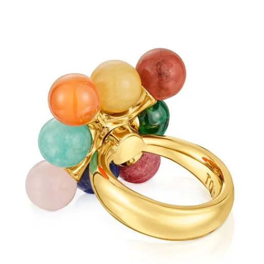 Anillo con baño de oro 18 kt sobre plata y multigemas X LEA COLOMBO^TOUS Clearance