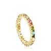 Anillo con baño de oro 18 kt sobre plata y gemas Straight Color^TOUS Best