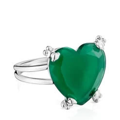 Anillo corazón de y calcedonia tratada Color Pills^TOUS Discount