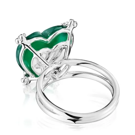 Anillo corazón de y calcedonia tratada Color Pills^TOUS Discount