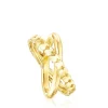 Anillo cruz con baño de oro 18 kt sobre plata Straight^TOUS Outlet