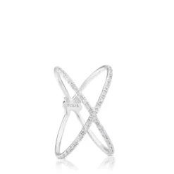 Anillo de oro blanco con diamantes motivo oso Diamonds^TOUS Best
