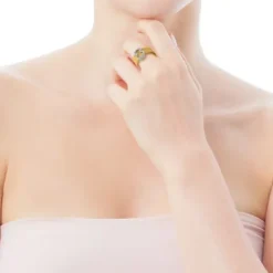 Anillo de oro blanco con diamantes motivo oso mediano Icon Mesh^TOUS Clearance
