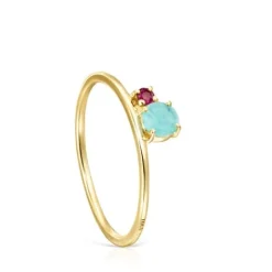 Anillo de con amazonita facetada y rubí  Mini Ivette^TOUS Clearance