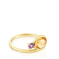 Anillo de oro con citrino y amatista Virtual Garden^TOUS Online