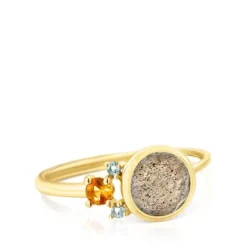Anillo de oro con labradorita, zafiro y topacio Virtual Garden^TOUS Hot