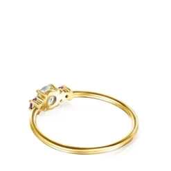 Anillo de con prasiolita facetada y amatista  Mini Ivette^TOUS