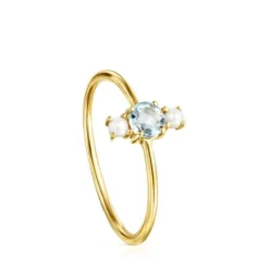 Anillo de con topacio facetado y perla Mini Ivette^TOUS Discount