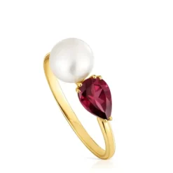 Anillo de oro, rodolita y perla cultivada Ivette^TOUS Sale