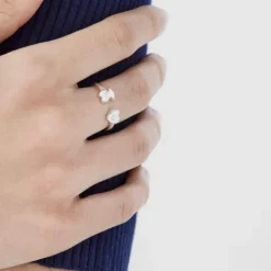 Anillo de plata con perlas cultivadas motivos oso y corazón Super Power^TOUS Outlet