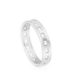 Anillo de plata con siluetas de oso Bear Row^TOUS Clearance