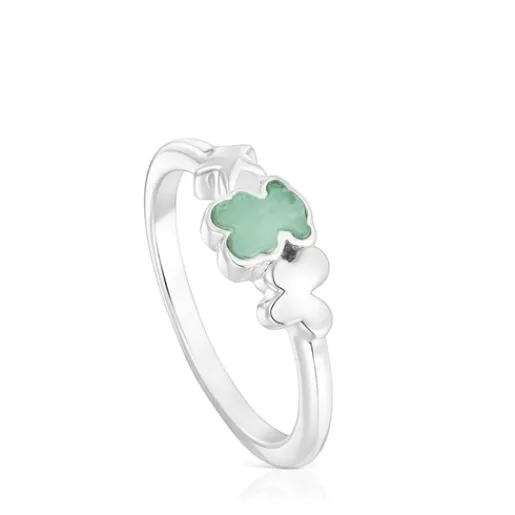 Anillo de plata y amazonita oso Bold Motif^TOUS Outlet