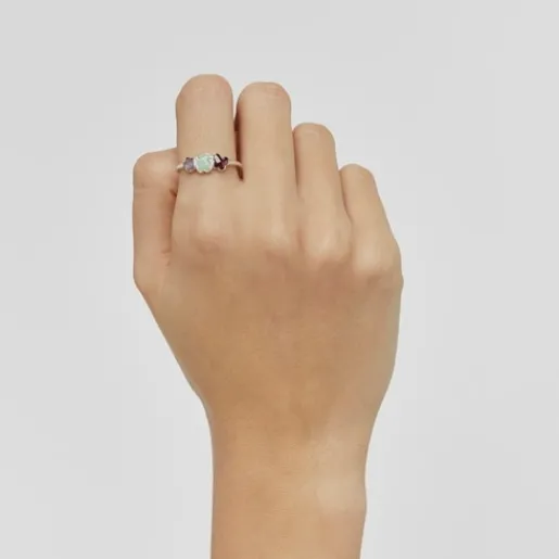 Anillo de plata y gemas motivos Bold Motif^TOUS Discount